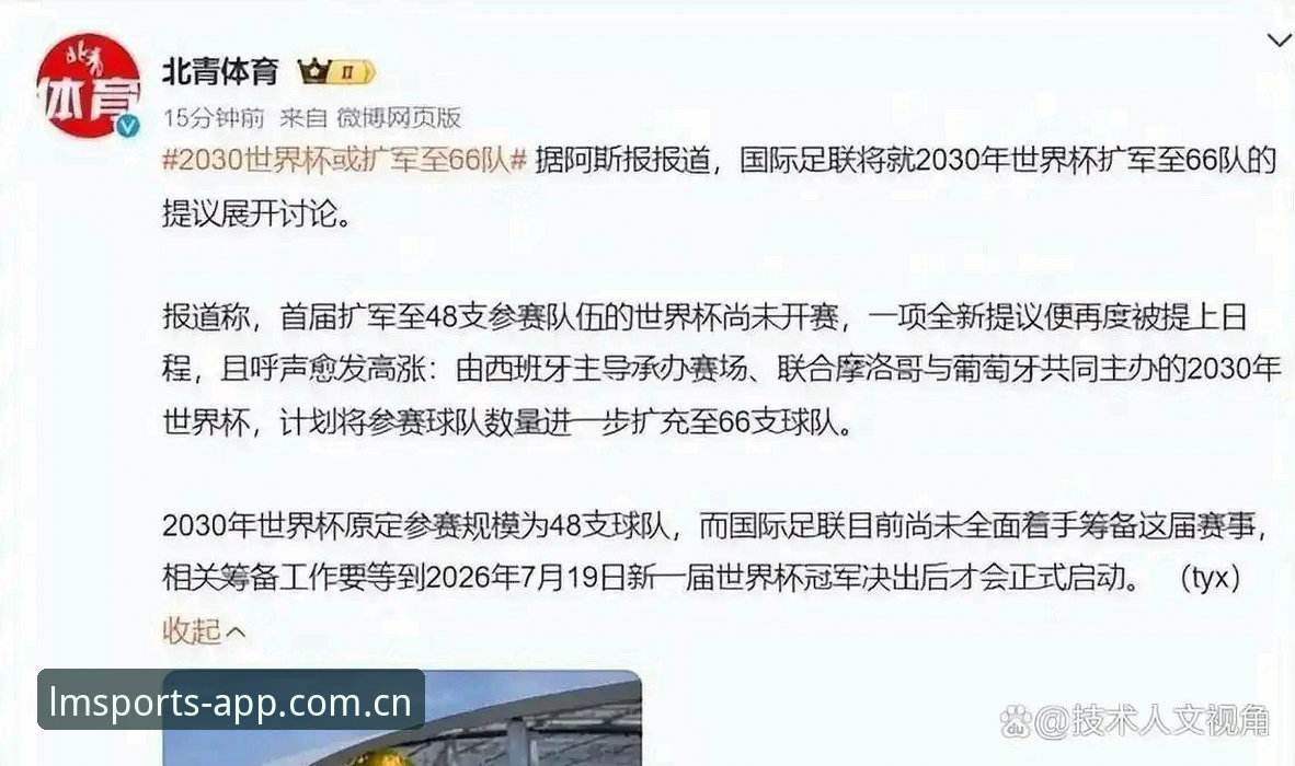2030世界杯扩军至66队深度解析：中国足球能否搭上“全球狂欢”快车？